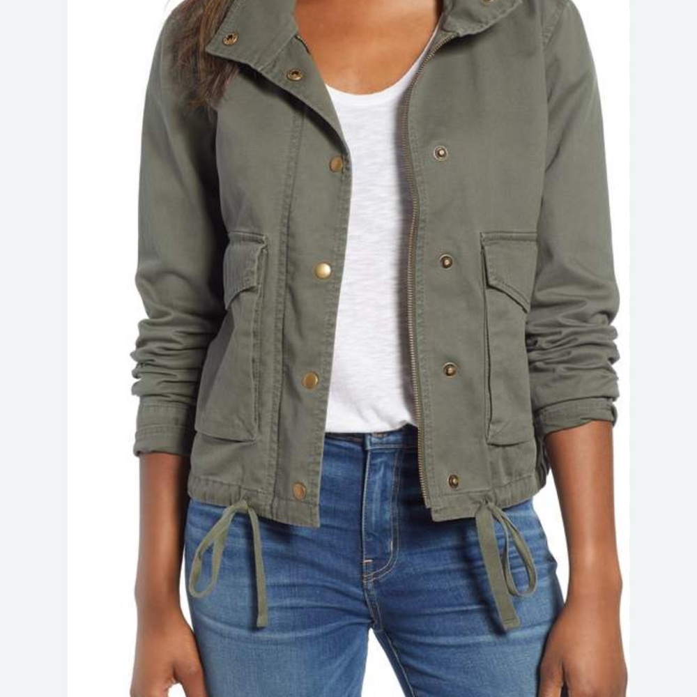 Caslon Olive Army Green Utility Jacket Green Relaxed Fit